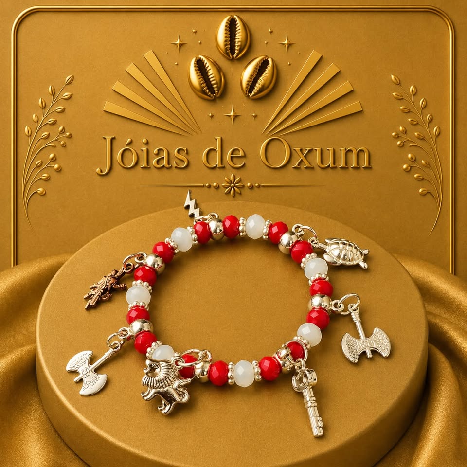 Handmade Religious Bracelet with Xangô Charms